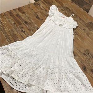 Girls kids toddler white dress size medium 7/8